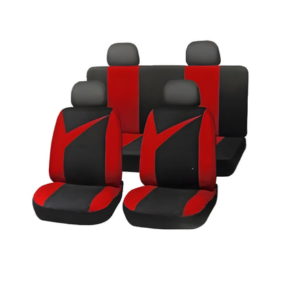 FORRO DE ASIENTO EN POLIESTER NEGRO/ROJO