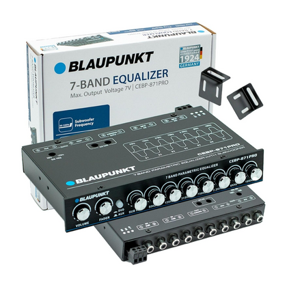 ECUALIZADOR GRAFICO DE AUDIO PARA AUTO 7 BANDAS, AUX FRONTAL 3.5MM, AUX RCA TRASERA BLAUPUNKT