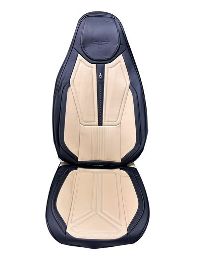 FORRO DE ASIENTO CUERINA BUTACA NEGRO CON BEIGE