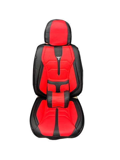 FORRO DE ASIENTO CUERINA NEGRO CON ROJO