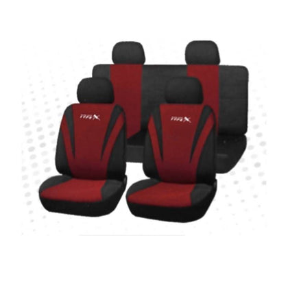 FORRO DE ASIENTO EN POLIESTER NEGRO/ROJO