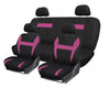 FORRO DE ASIENTO EN POLIESTER NEGRO/FUCSIA