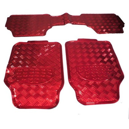 JUEGO DE TAPETES METALIZADO ROJO 3PCS