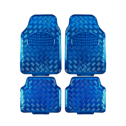 JUEGO TAPETES BRILLANTES AZUL PVC+NBR 4PCS