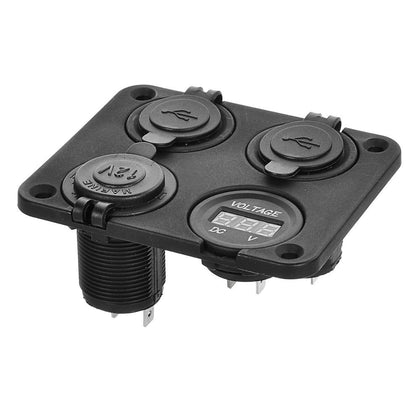 CARGADOR 4 PUERTOS USB / VOLTIMETRO