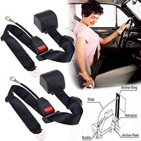 Cinturón de seguridad de coche de , cinturones retráctiles áticos para  carrito Beige kusrkot Cinturones de seguridad para automóviles