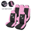 FORRO DE ASIENTO POLIESTER NEGRO/ROSADO -BORDADO MARIPOSA