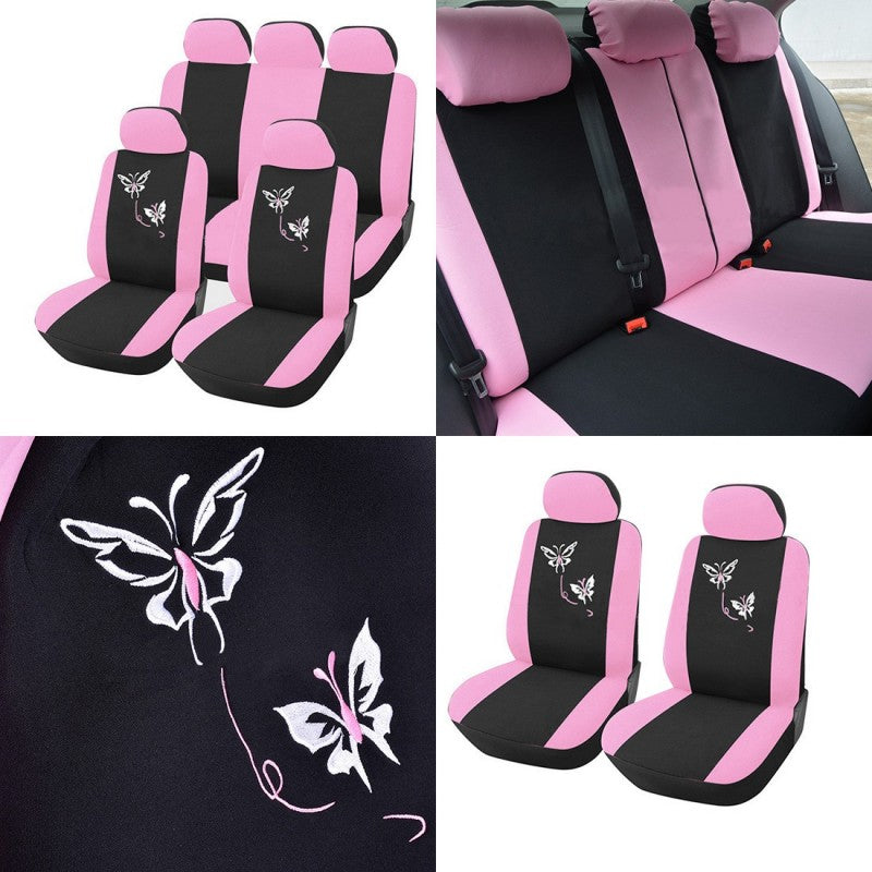 WELLFLYHOM Funda de asiento de asiento de coche con diseño de mariposa para  mujer, color rosa y morado, ajuste universal, respaldo de asiento trasero