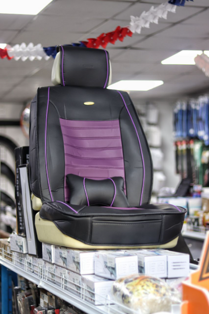 KIT FORRO ASIENTO LUXURY-MORADO/NEGRO CUERINA