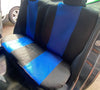 FORRO ASIENTO EN POLIESTER Y MALLA NEGRO/AZUL