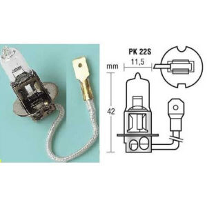 BOMBILLO HALOGENO H3 12V/55W UN CONTACTO BASE K