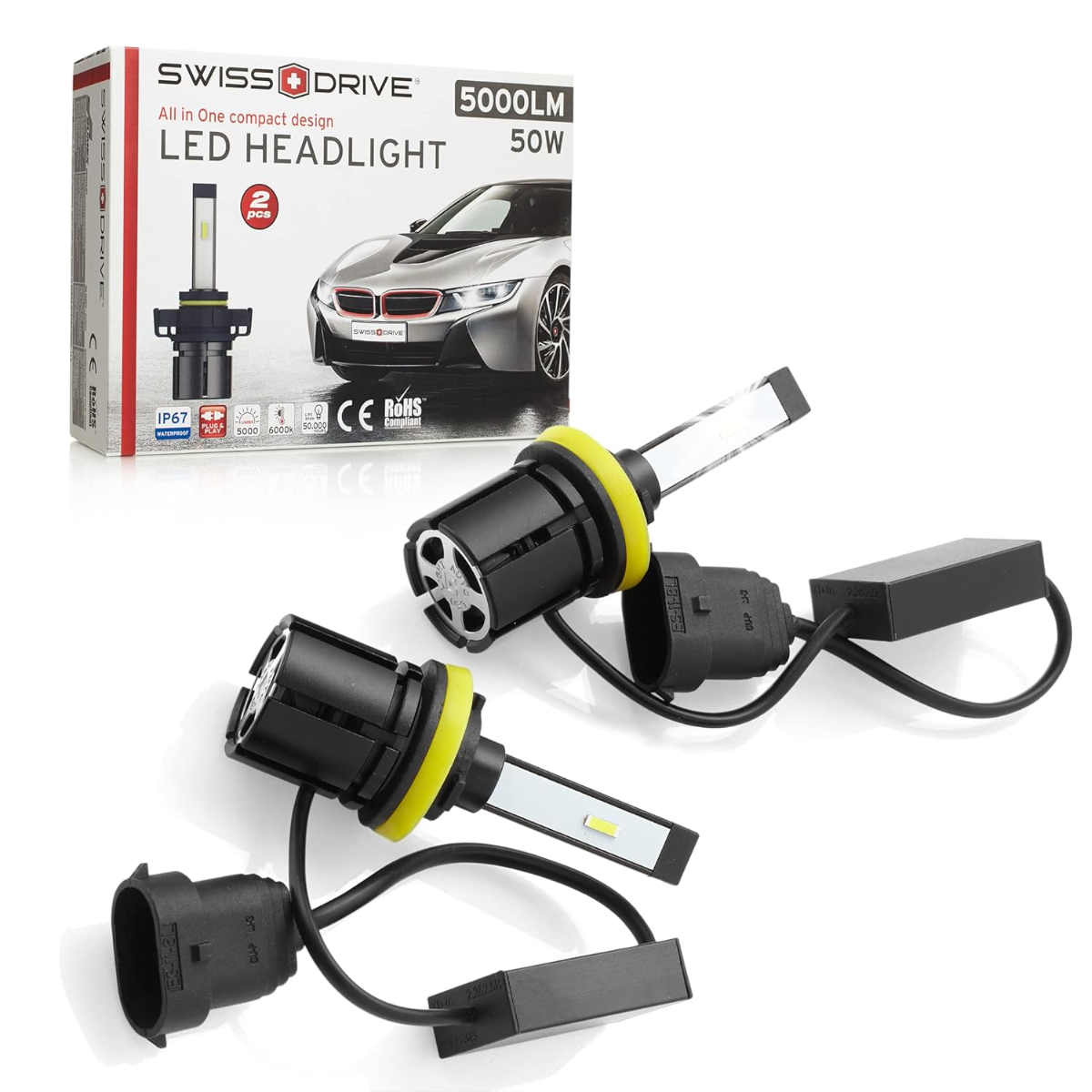 LUZ LED SWISS DRIVE 6000K 9005 (5000LM) (2PCS)