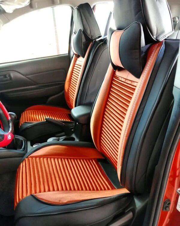 FORRO DE ASIENTO CUERINA SUPER PU NEGRO/NARANJA CUERINA - Image 2