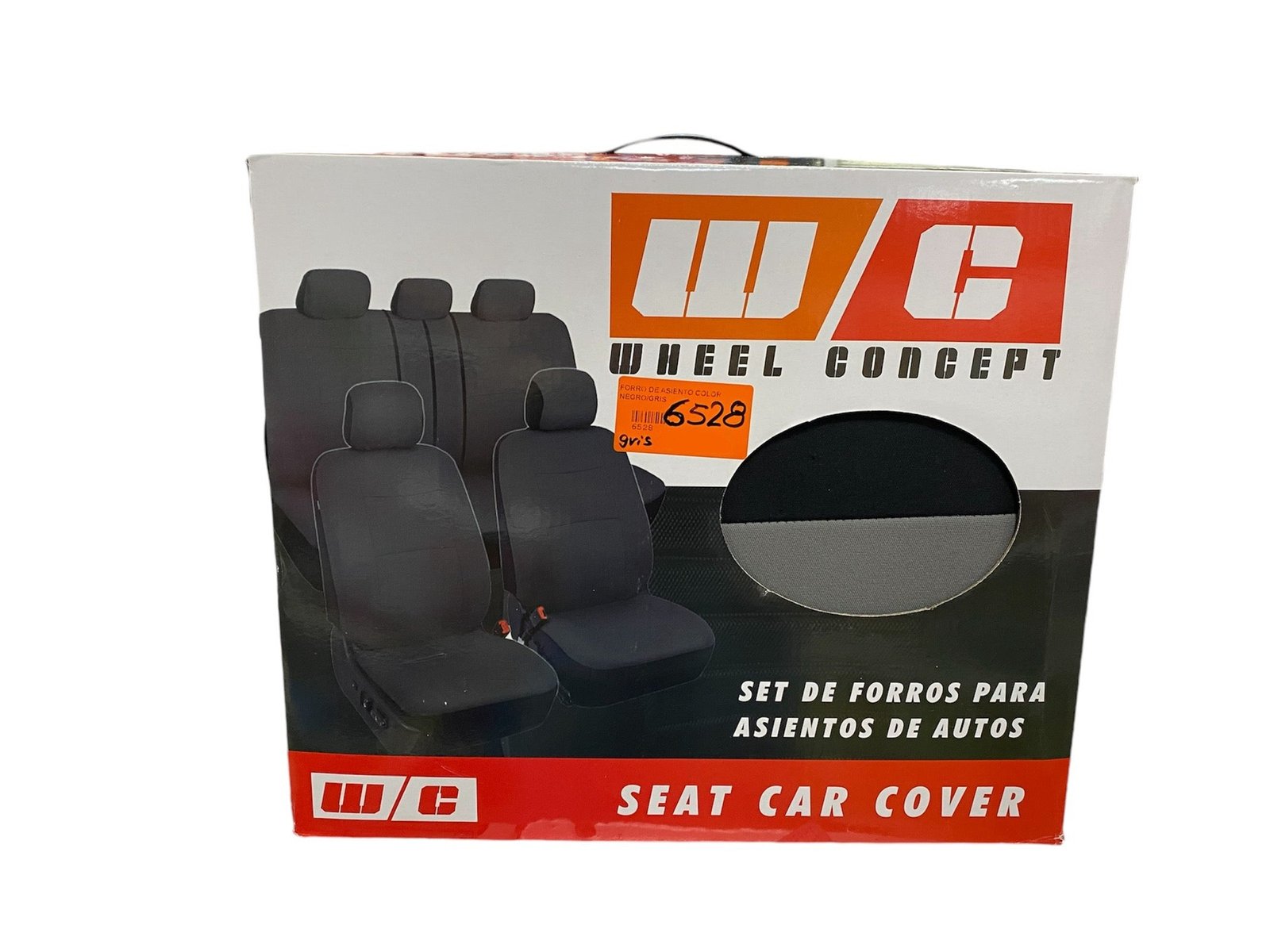 FORRO DE ASIENTO POLIESTER COLOR NEGRO/GRIS