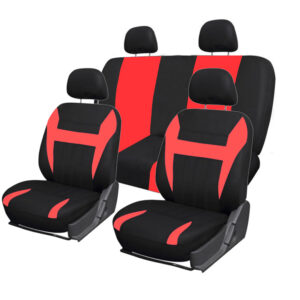 FORRO DE ASIENTO POLIESTER NEGRO/ROJO