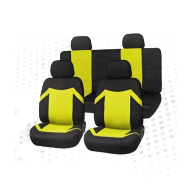 FORRO DE ASIENTO POLIESTER NEGRO/AMARILLO