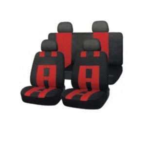 FORRO DE ASIENTO POLIESTER NEGRO/ROJO