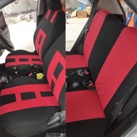 FORRO DE ASIENTO POLIESTER NEGRO/ROJO - Image 2