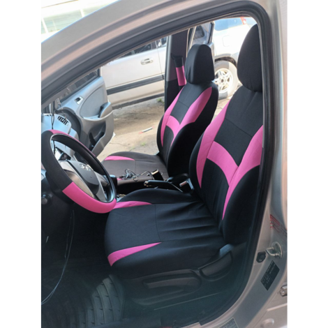 FORRO DE ASIENTO POLIESTER NEGRO/FUCSIA