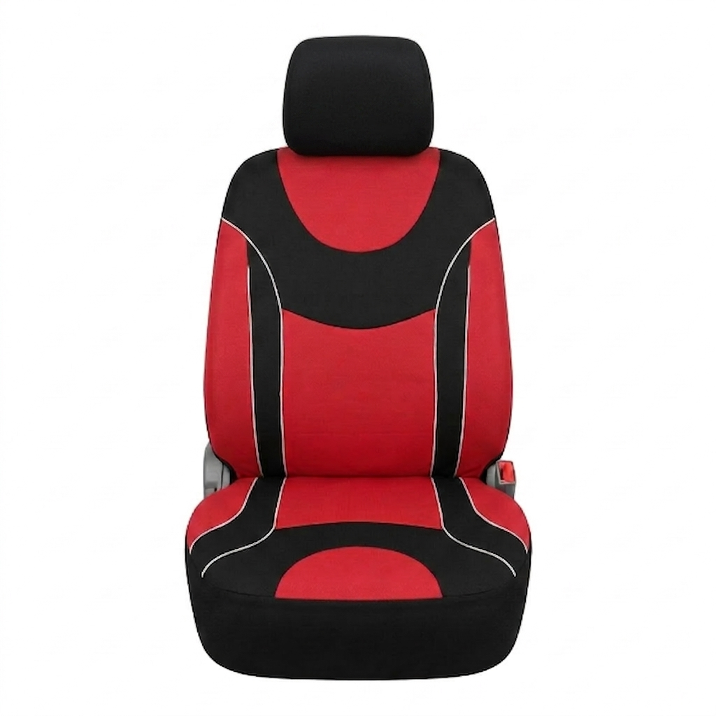 FORRO DE ASIENTO POLIESTER NEGRO/ROJO
