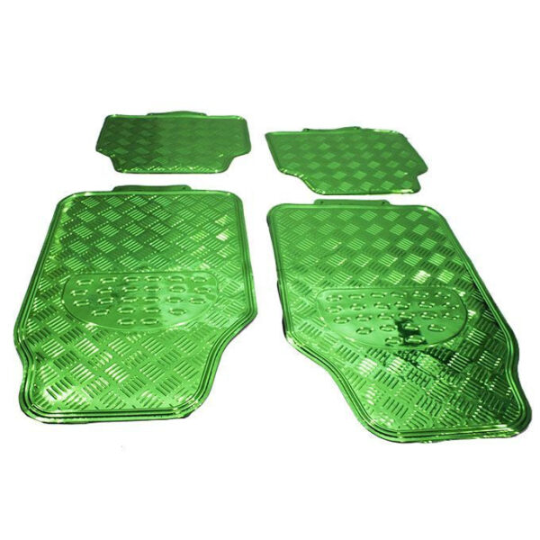 JUEGO DE TAPETES MTEALIZADO VERDE 4 PCS