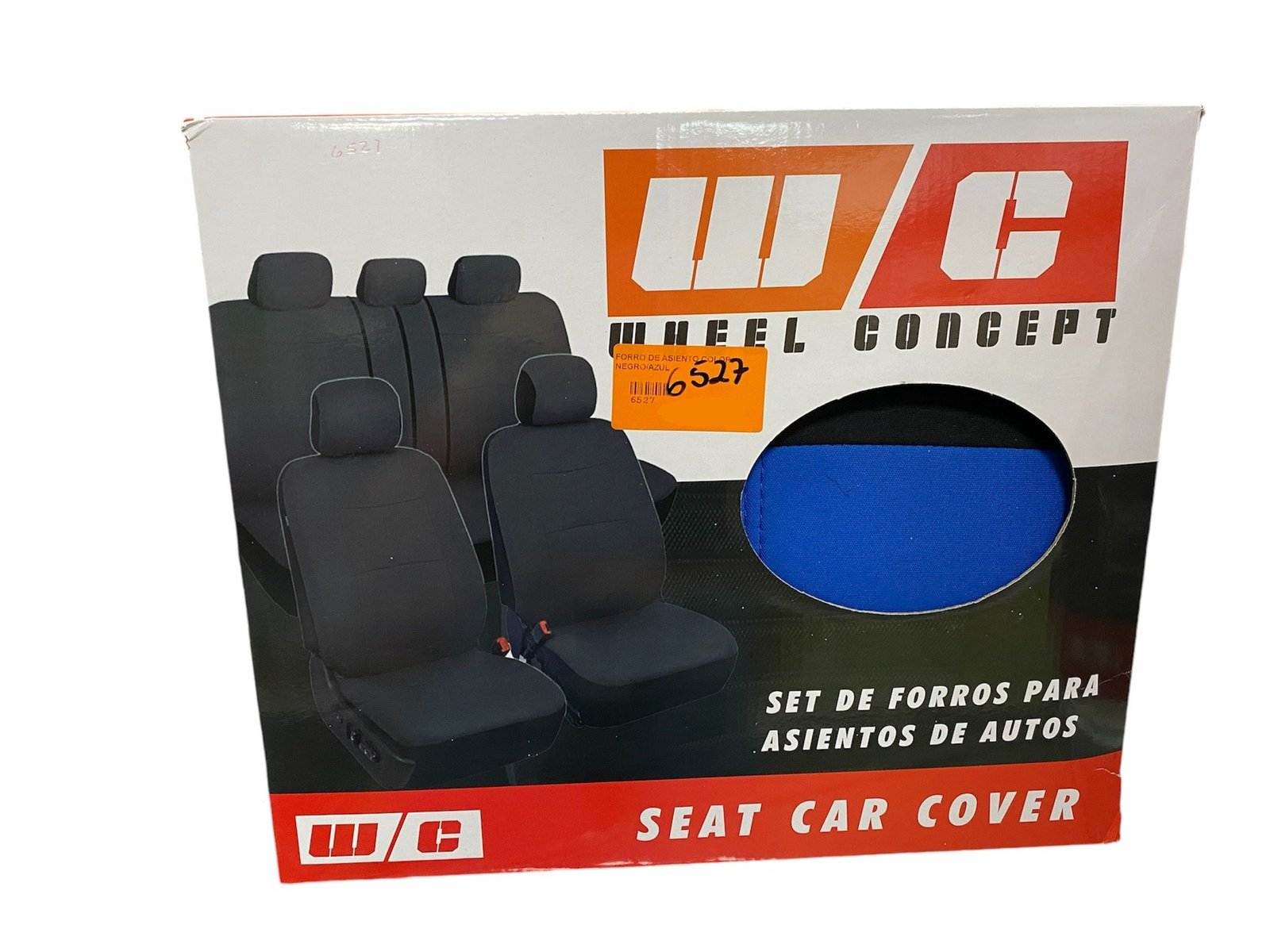 FORRO DE ASIENTO POLIESTER COLOR NEGRO/AZUL