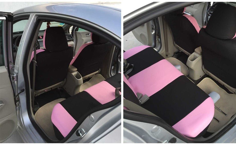 FORRO DE ASIENTO POLIESTER NEGRO/ROSADO -BORDADO M - Image 7