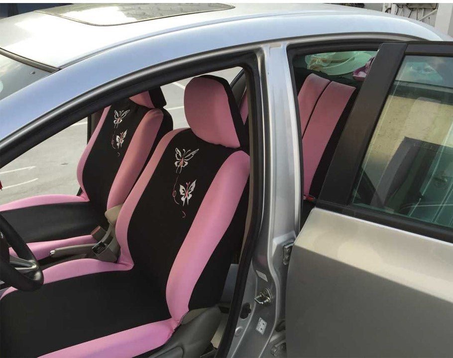 FORRO DE ASIENTO POLIESTER NEGRO/ROSADO -BORDADO M - Image 8