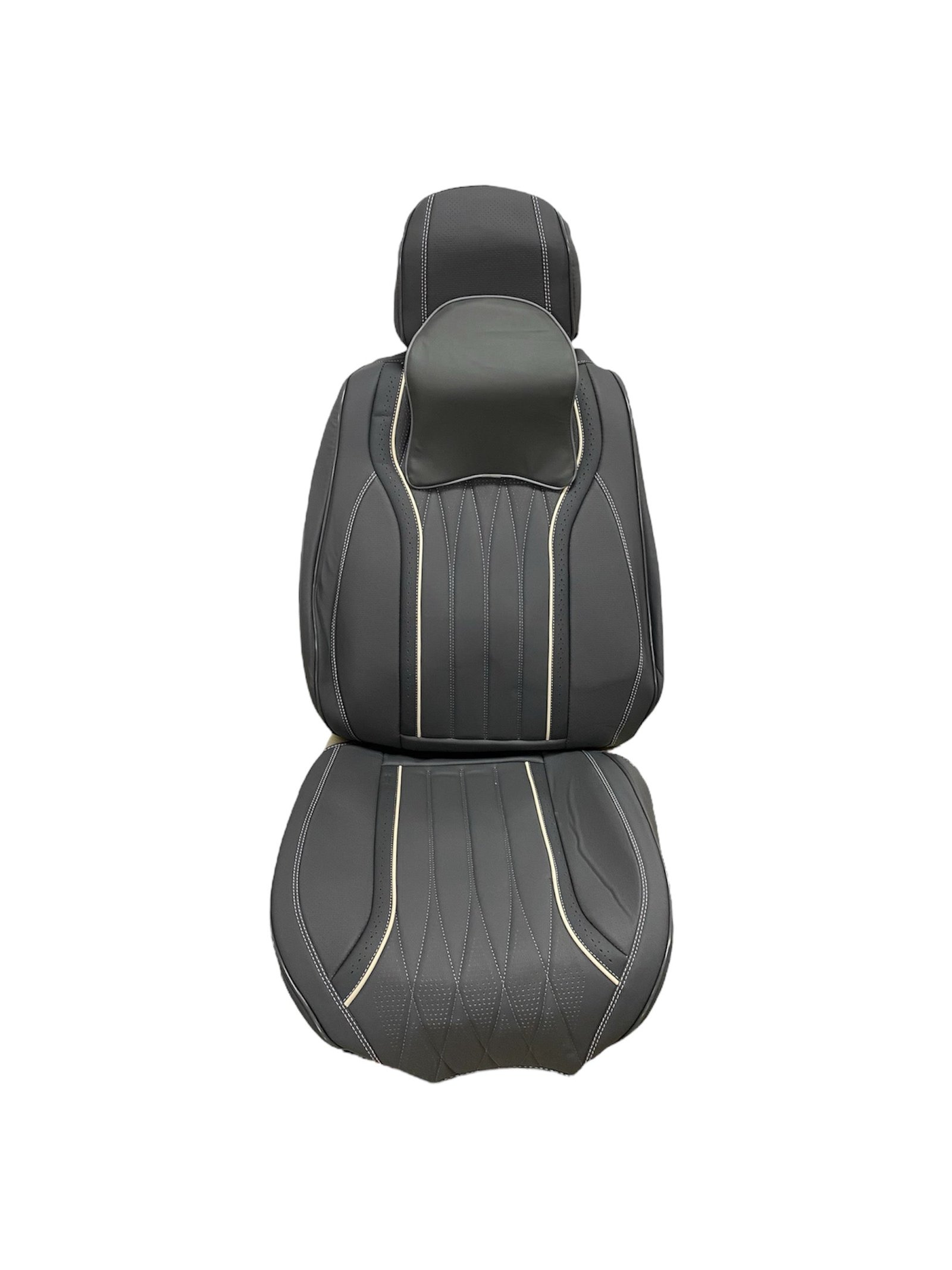 FORRO DE ASIENTO CUERINA GRIS CON NEGRO
