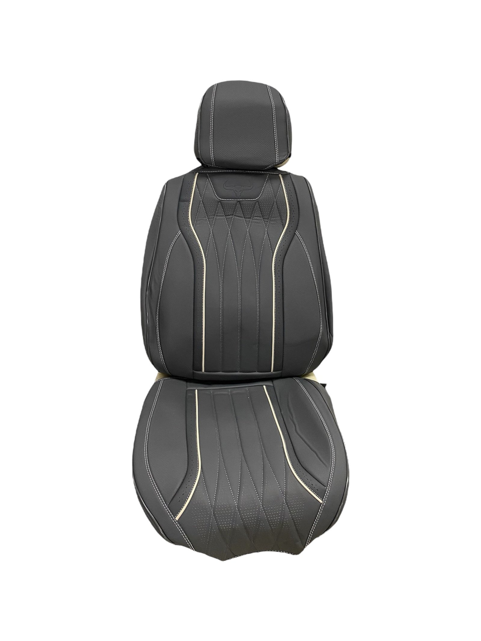FORRO DE ASIENTO CUERINA GRIS CON NEGRO - Image 3
