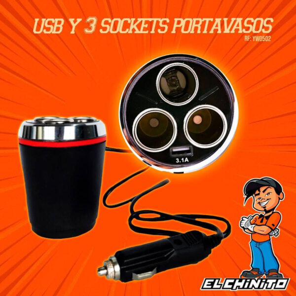 USB Y 3 SOCKETS PARA PORTAVASO - Image 2