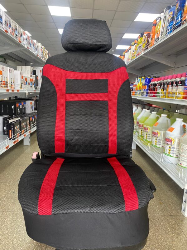 FORRO DE ASIENTO POLIESTER Y MALLA NEGRO/ROJO - Image 4