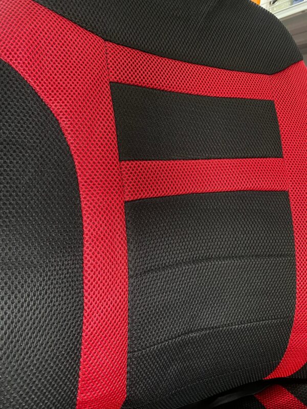 FORRO DE ASIENTO POLIESTER Y MALLA NEGRO/ROJO - Image 2