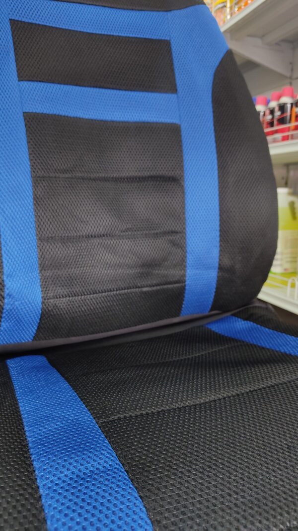 FORRO DE ASIENTO POLIESTER Y MALLA NEGRO/AZUL - Image 4