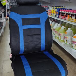 FORRO DE ASIENTO POLIESTER Y MALLA NEGRO/AZUL