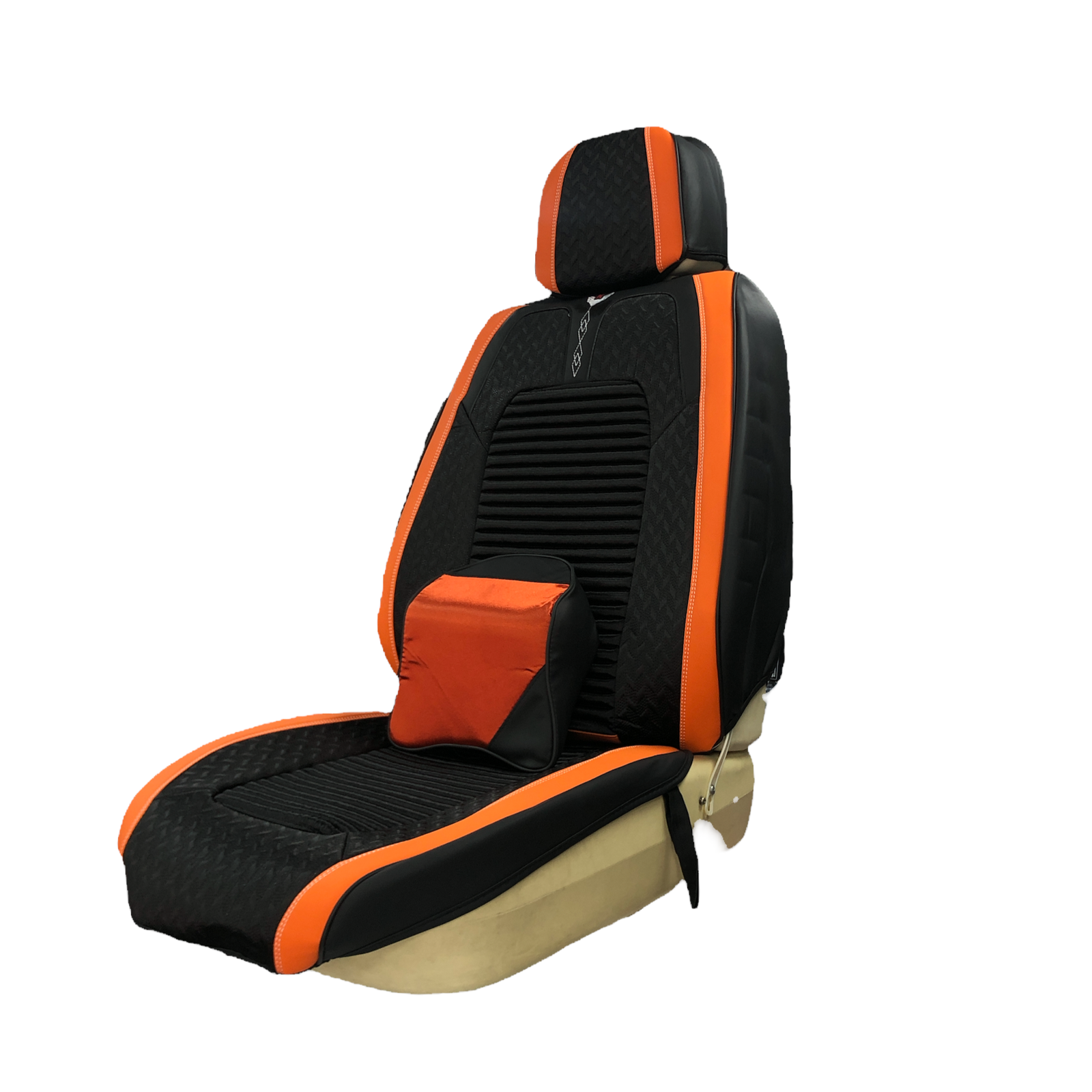 FORRO DE ASIENTO CUERINA-LINO NARANJA/NEGRO - Image 5
