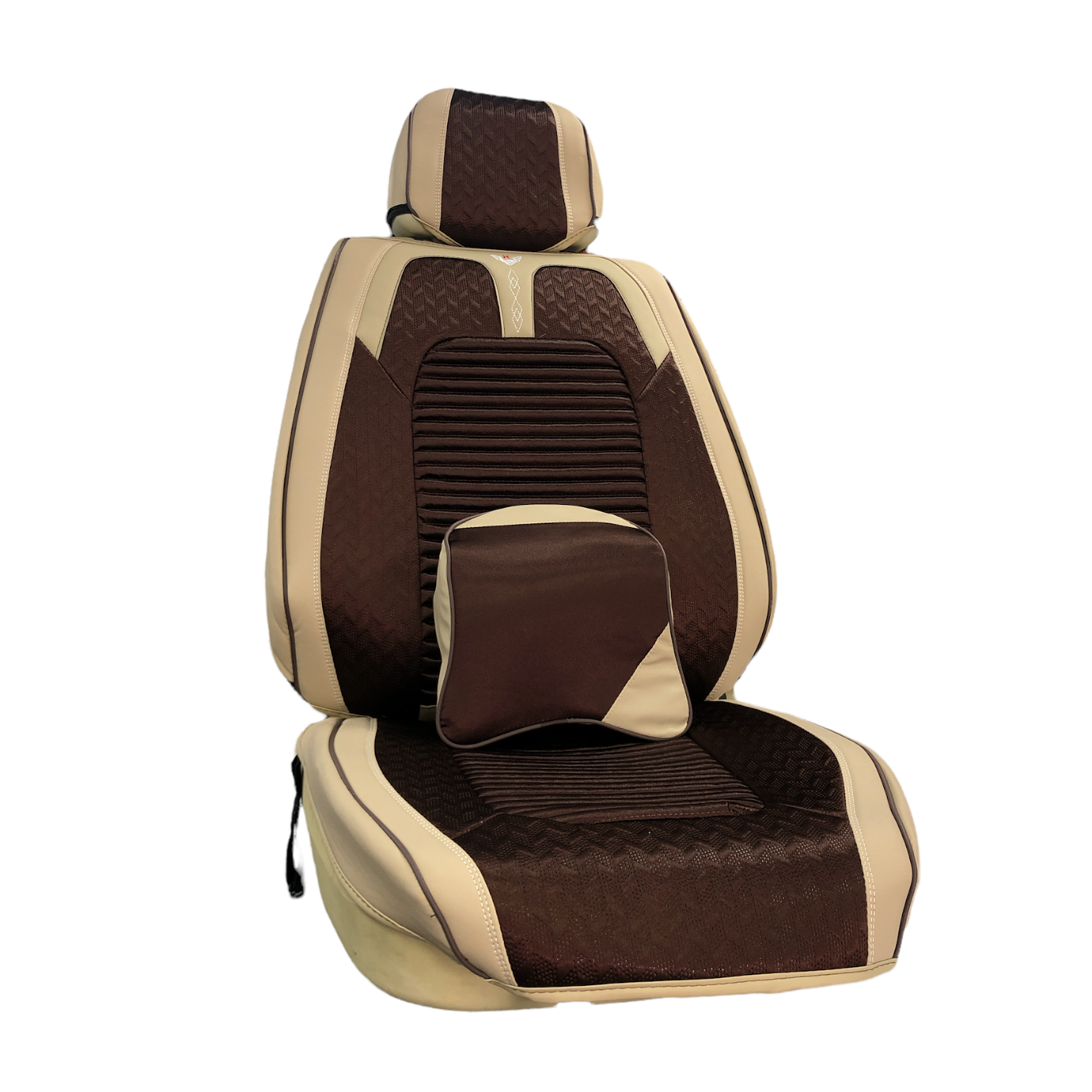 FORRO DE ASIENTO CUERINA-LINO BEIGE/CAFE Autoaccesorios el Chinito