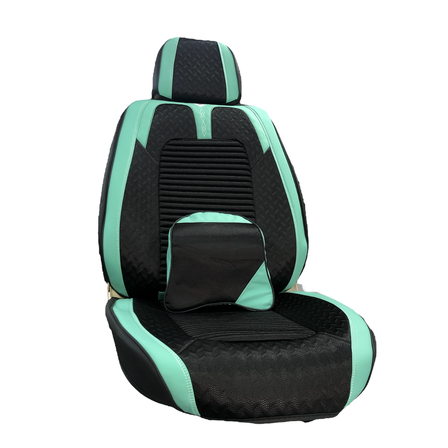 FORRO DE ASIENTO CUERINA-LINO CELESTE/NEGRO