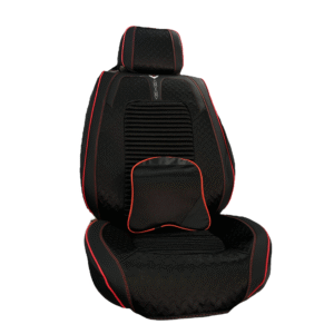 FORRO DE ASIENTO CUERINA-LINO NEGRO/ROJO