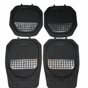 JUEGO TAPETES 4 PCS NEGRO/FIBRA DE CARBONO