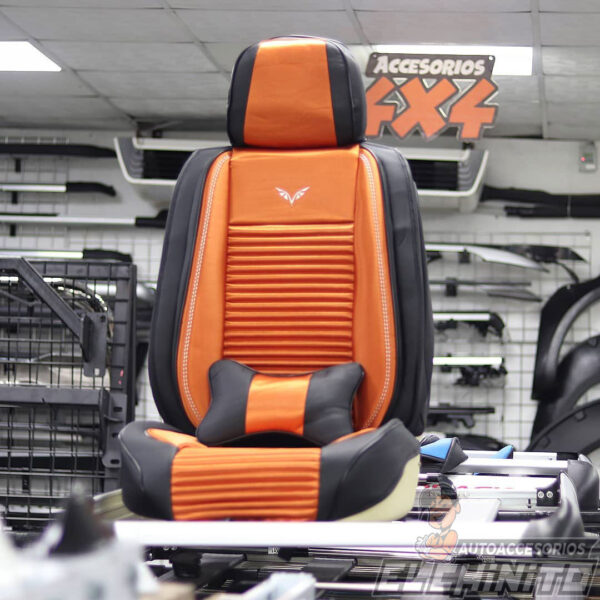 FORRO DE ASIENTO CUERINA SUPER PU NEGRO/NARANJA CUERINA