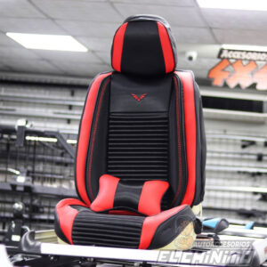 FORRO DE ASIENTO CUERINA SUPER PU NEGRO/ROJO