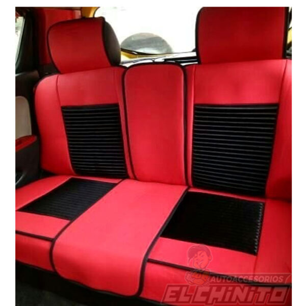FORRO DE ASIENTO CUERINA SUPER PU NEGRO/ROJO - Image 4