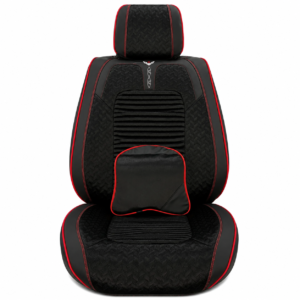 FORRO DE ASIENTO CUERINA-LINO NEGRO/ROJO