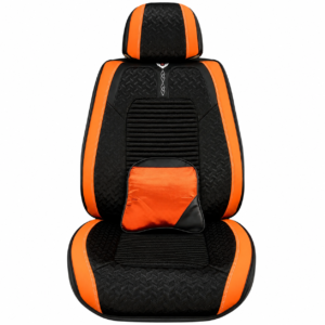 FORRO DE ASIENTO CUERINA-LINO NARANJA/NEGRO