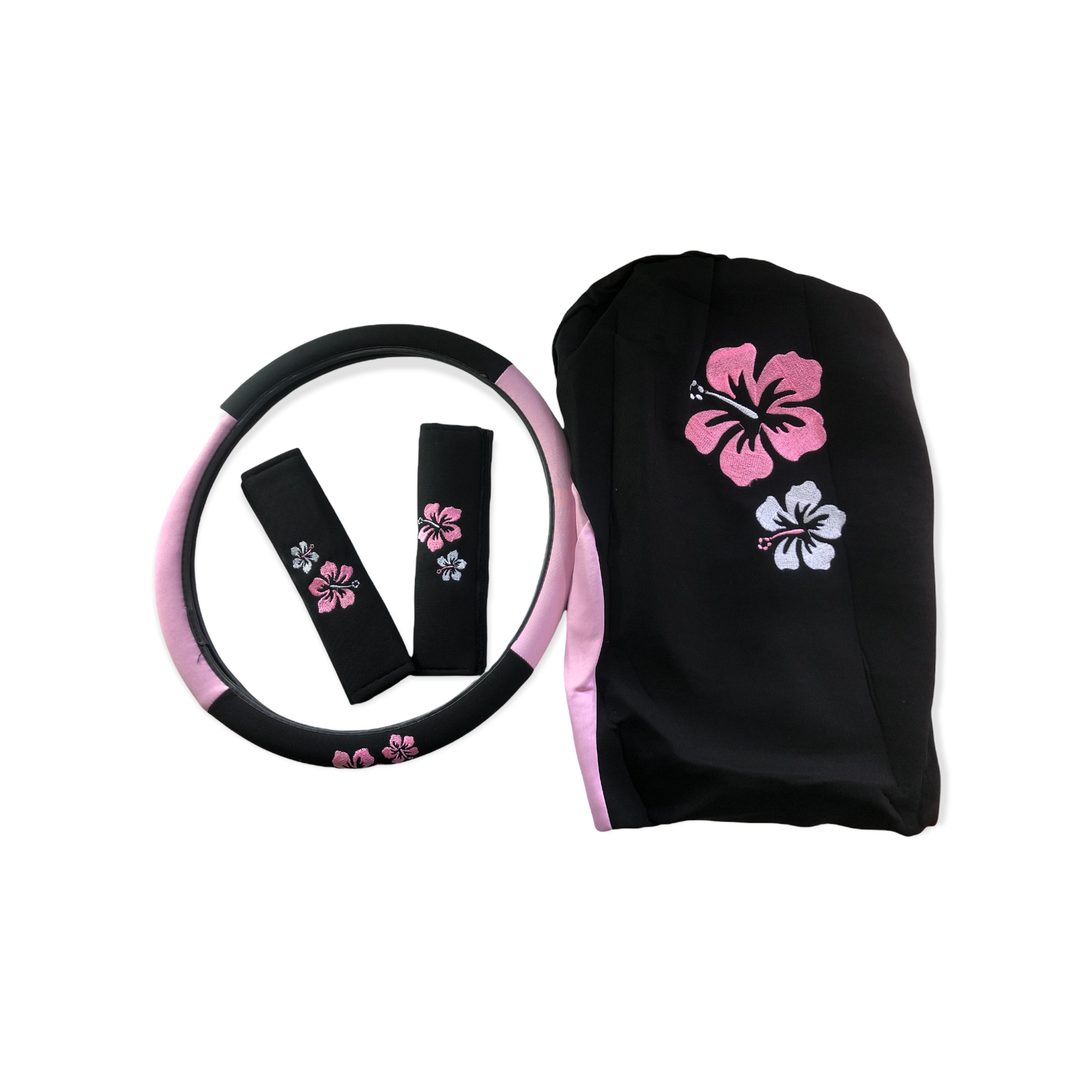 FORRO DE ASIENTO POLIESTER NEGRO BORDADO FLORES - Image 4