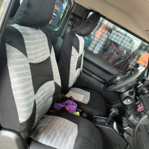 FORRO DE ASIENTO POLIESTER Y MALLA NEGRO/GRIS