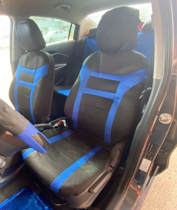 FORRO DE ASIENTO POLIESTER Y MALLA NEGRO/AZUL - Image 5