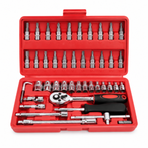 KIT HERRAMIENTAS 46PCS COPAS Y PUNTAS