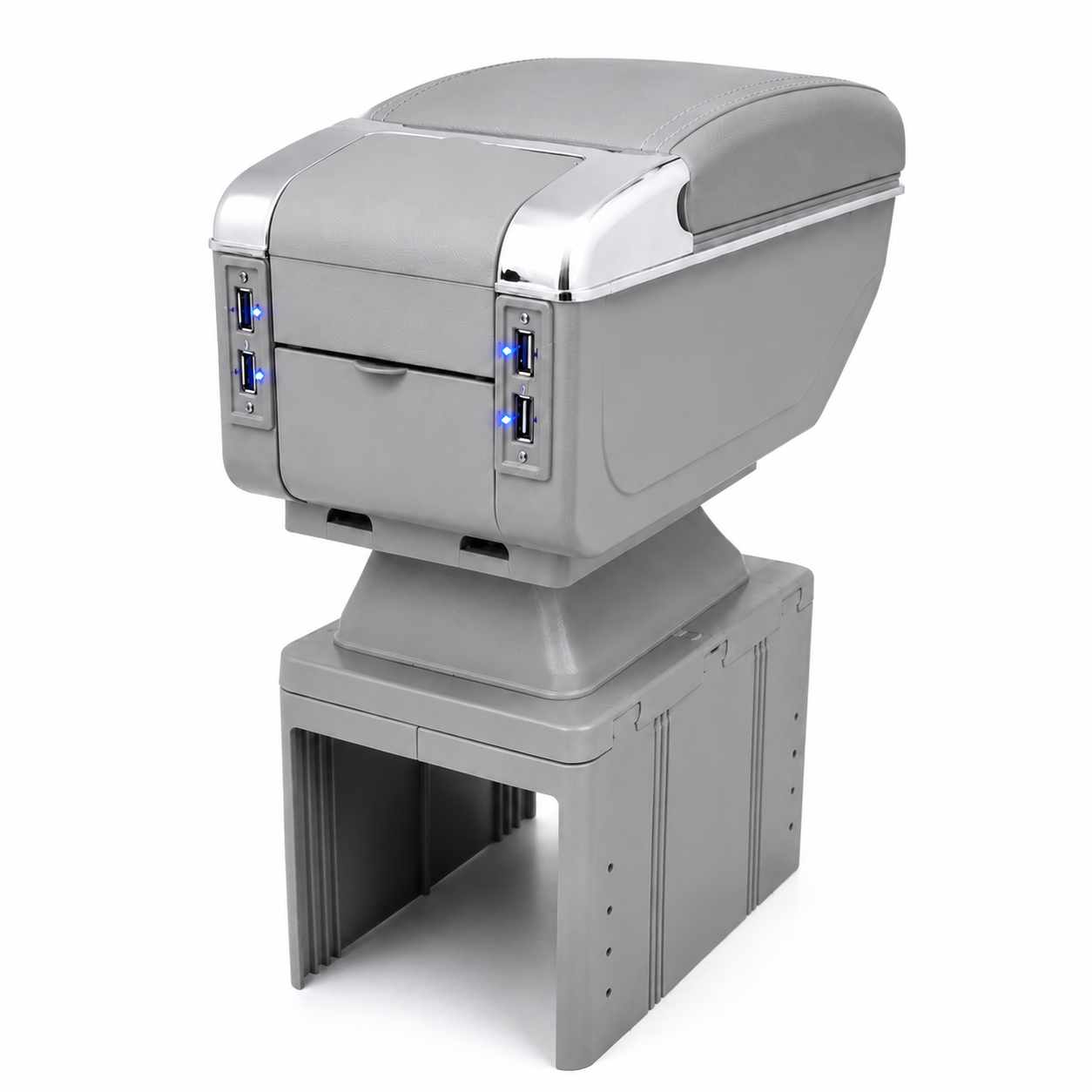 CONSOLA DESCANSA BRAZOS CON USB GRIS
